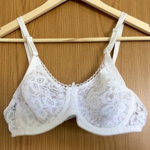 WonderBra White Lace Unpadded Underwire Bra 36B